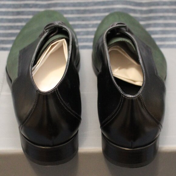 Pierre Hardy Black Calf and Olive Cordovan Leather Oxfords main image 13